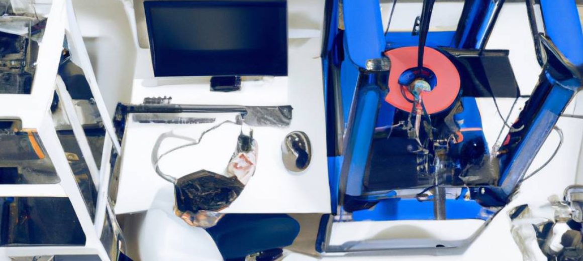 An engineer working on a 3D printer in a high-tech laboratory-opencyber-13568