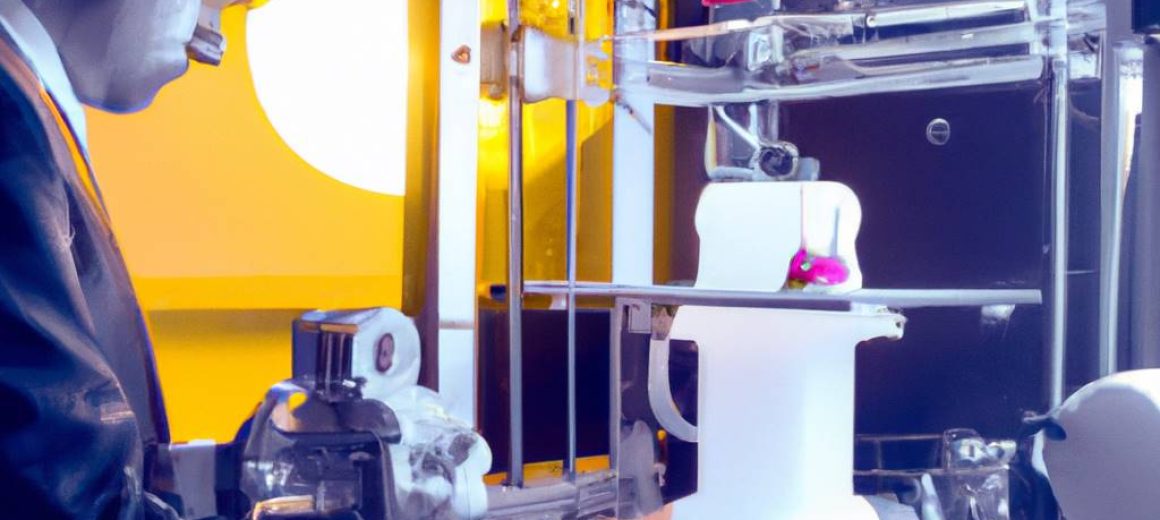 An engineer working on a 3D printer in a high-tech laboratory-opencyber-43371