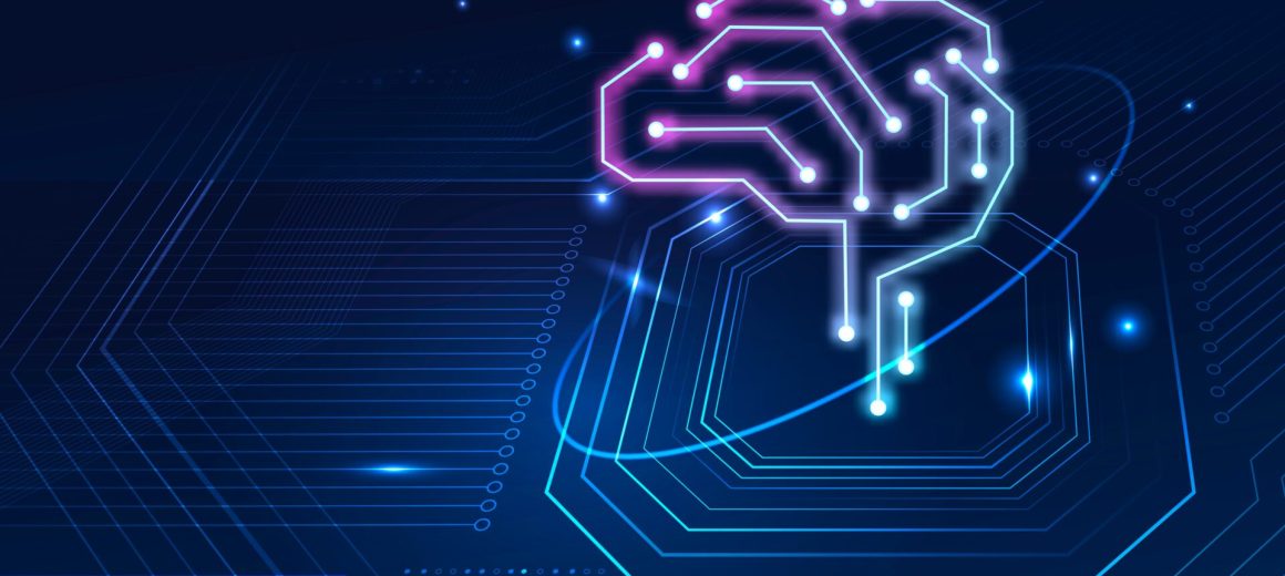 AI technology brain background digital transformation concept