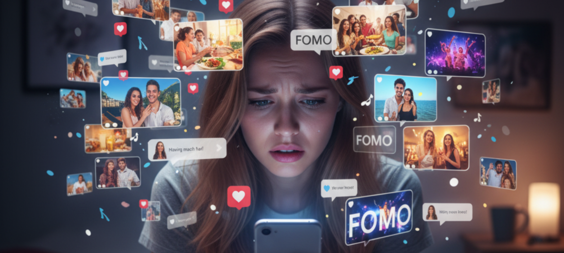 Il termine FOMO, acronimo di fear of missing out, significa letteralmente "paura di essere tagliati fuori". Indica una condizione psicologica che va oltre la semplice curiosità: si tratta di un'ansia costante di perdersi esperienze, eventi o opportunità vissute da altre